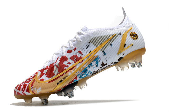 Nike Mercurial Vapor XIV Elite SG PRO Anti Clog Firm-Ground Soccer Cleats - White/Gold